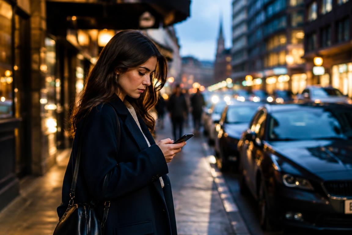 A driver searching for parking on a city street